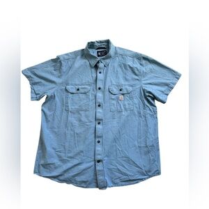 Carhartt Loose Fit Midweight Chambray short sleeve button down shirt 2XL